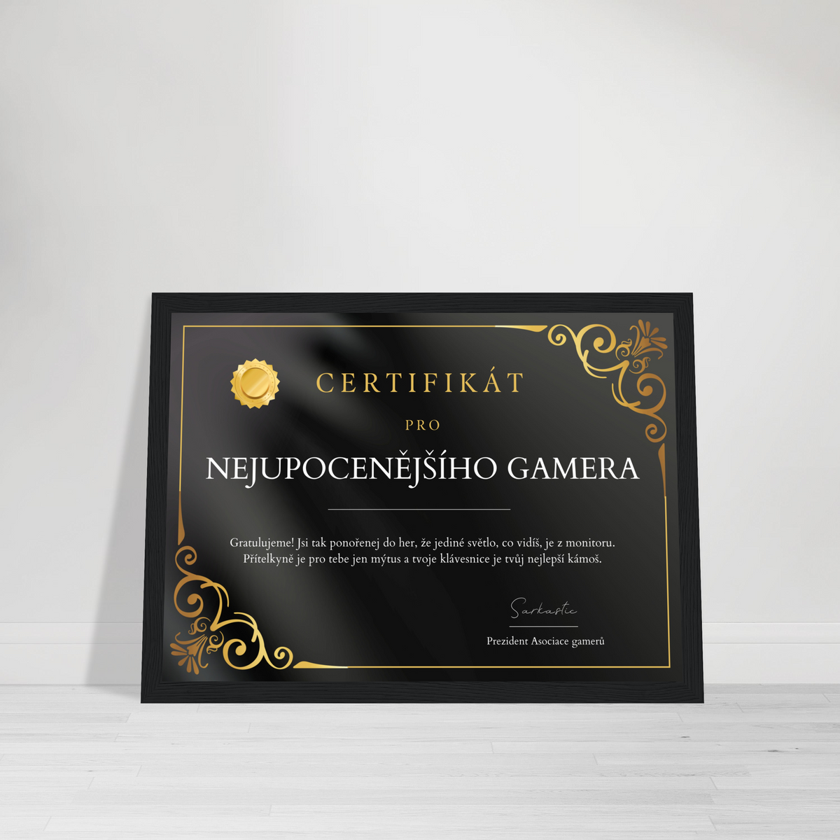 Certifikát Nejupocenější Gamer