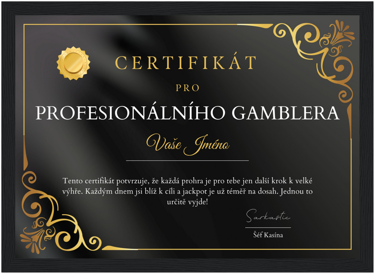 Certifikát Profesionální Gambler