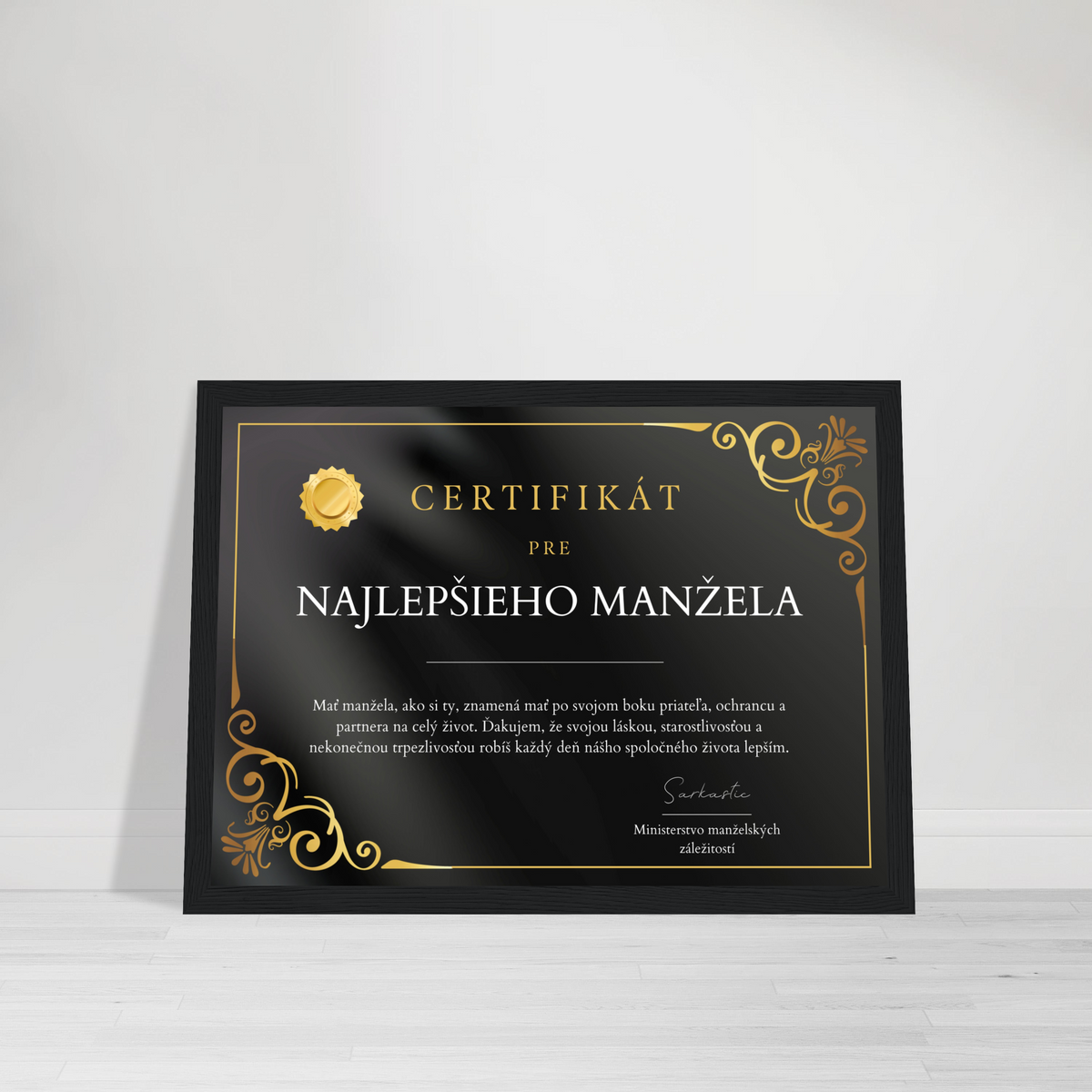 Certifikát Najlepší Manžel (SK)