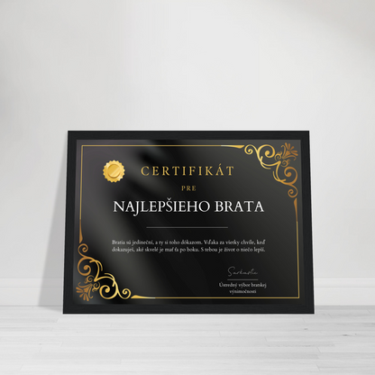 Certifikát Najlepší Brat (SK)