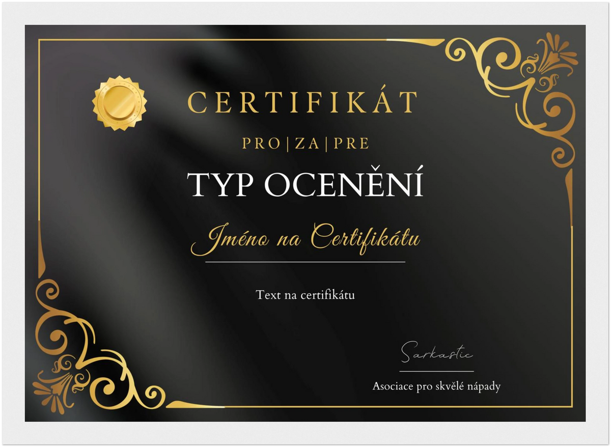 Certifikát - Vlastní Návrh