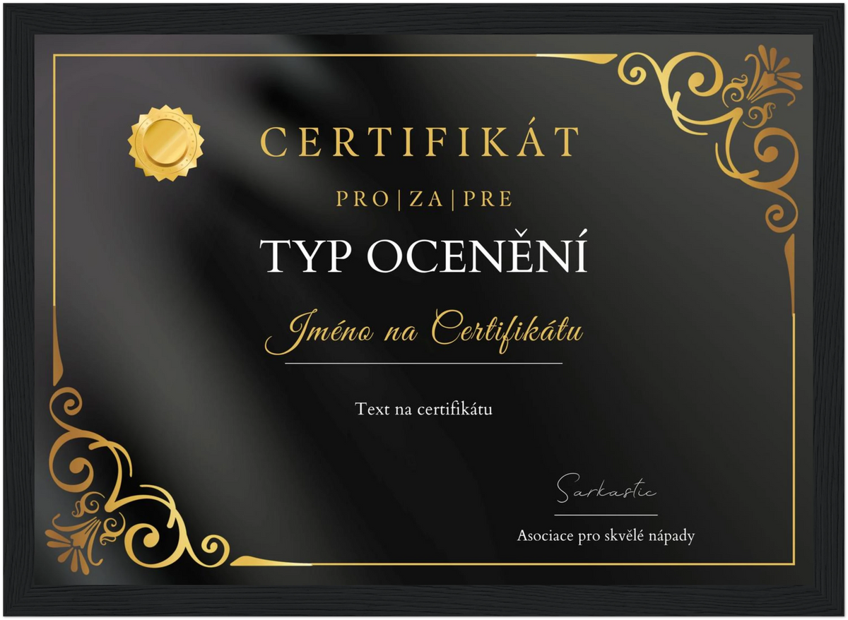 Certifikát - Vlastní Návrh