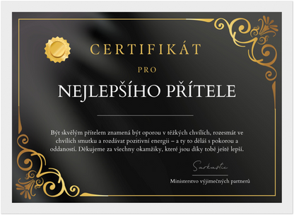 Certifikát Nejlepší Přítel