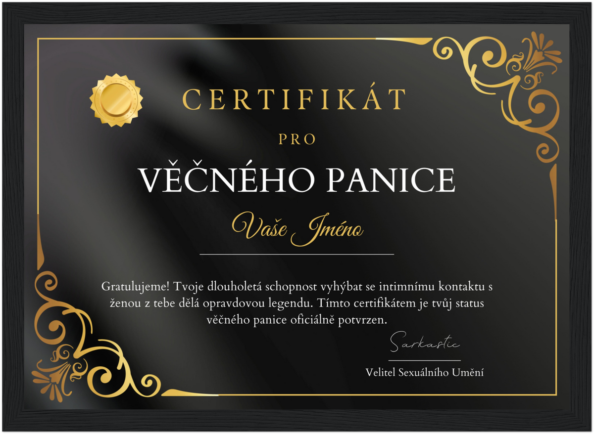 Certifikát Věčný Panic