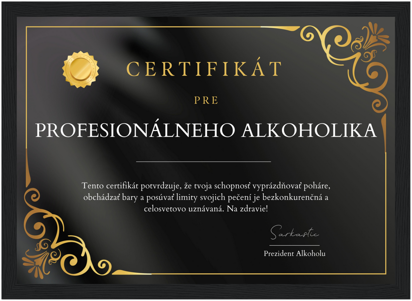 Certifikát Profesionálný Alkoholik (SK)