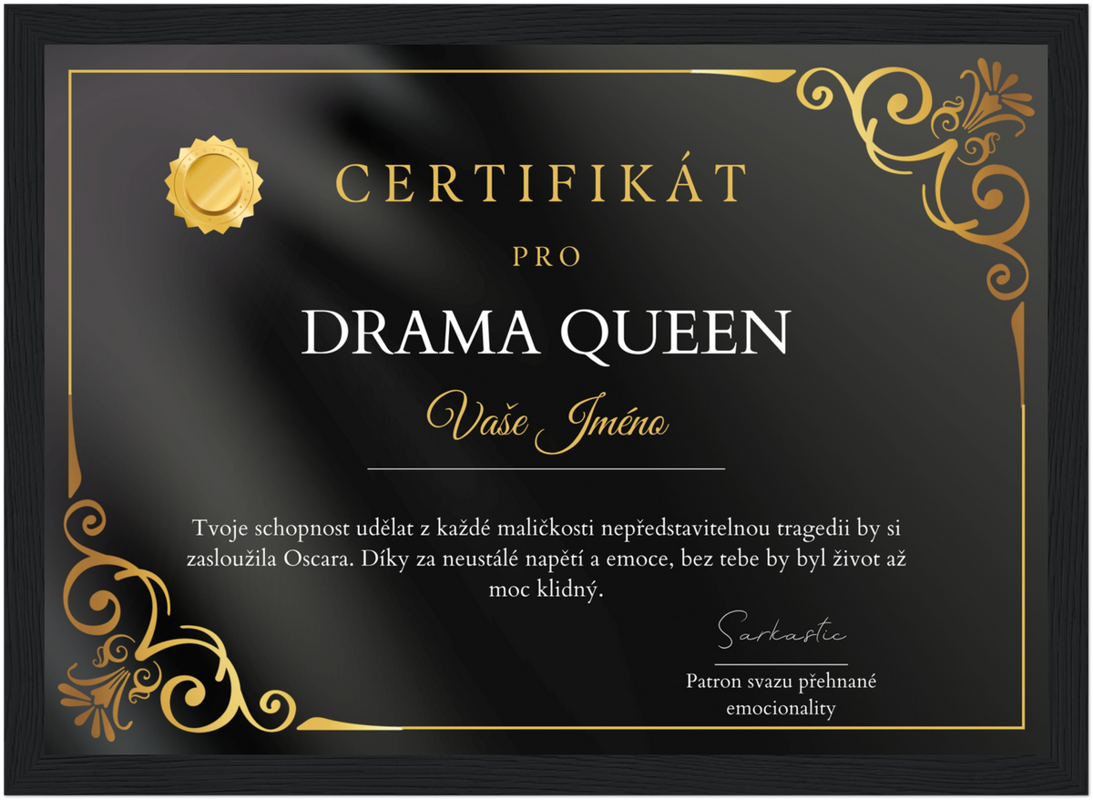 Certifikát Drama Queen