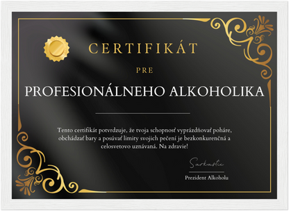 Certifikát Profesionálný Alkoholik (SK)