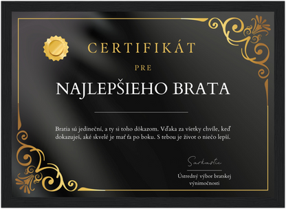 Certifikát Najlepší Brat (SK)