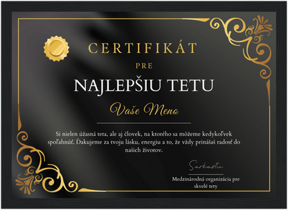 Certifikát Najlepšia Teta (SK)