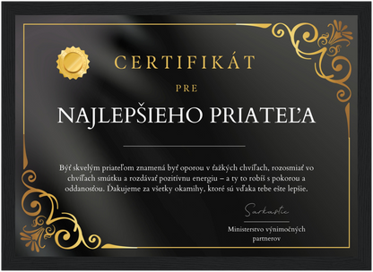 Certifikát Najlepší Priateľ (SK)