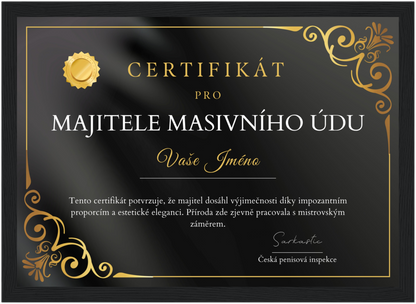 Certifikát Majitel Masivního Údu