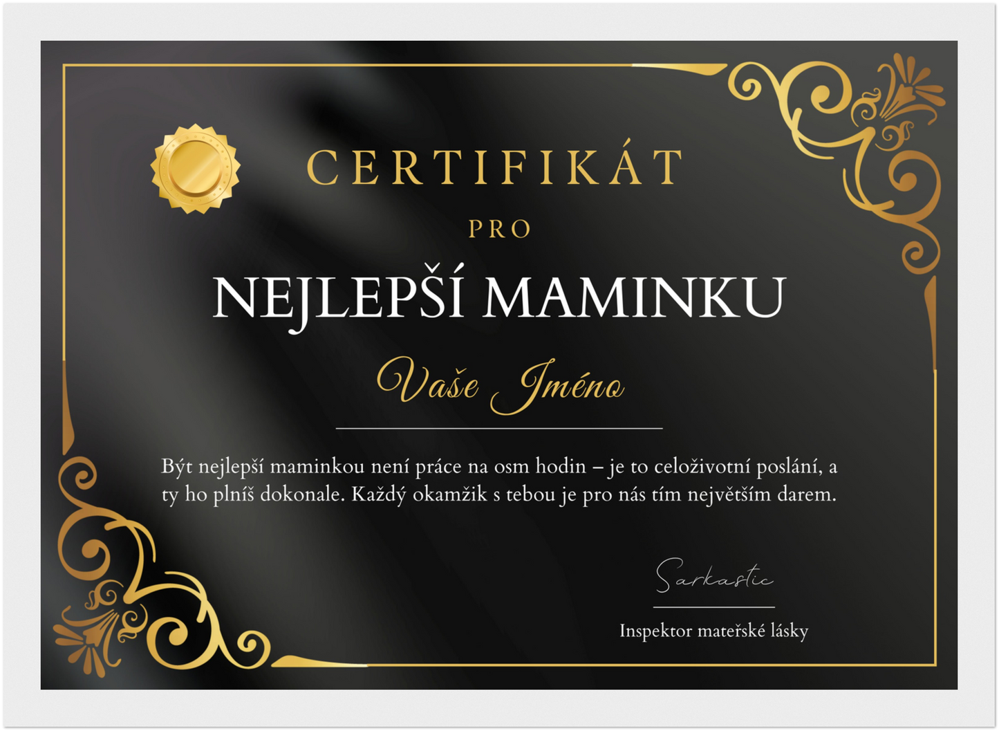 Certifikát Nejlepší Maminka