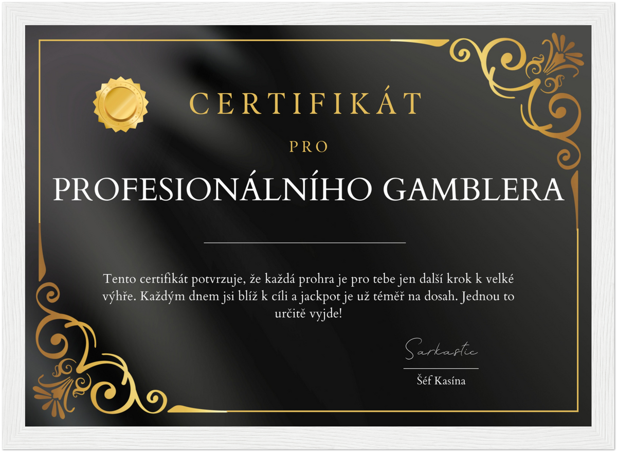 Certifikát Profesionální Gambler