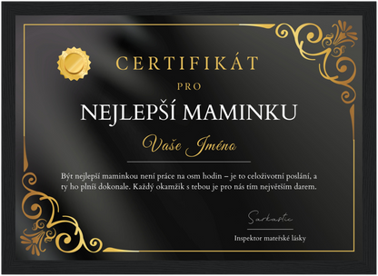 Certifikát Nejlepší Maminka