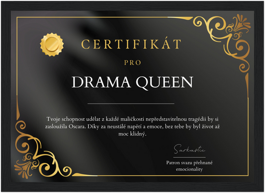 Certifikát Drama Queen